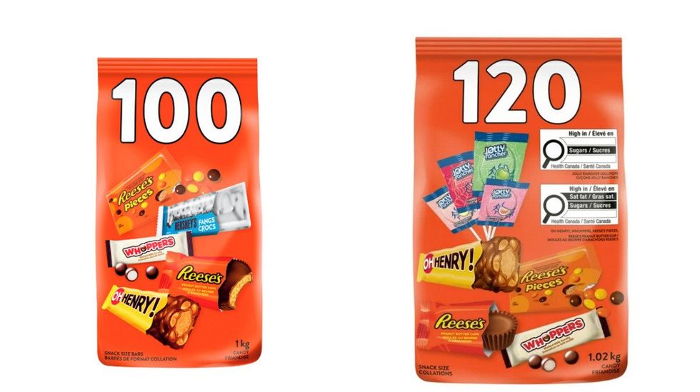 \u200bEmballage de 100 mini-barres et friandises Hershey's.