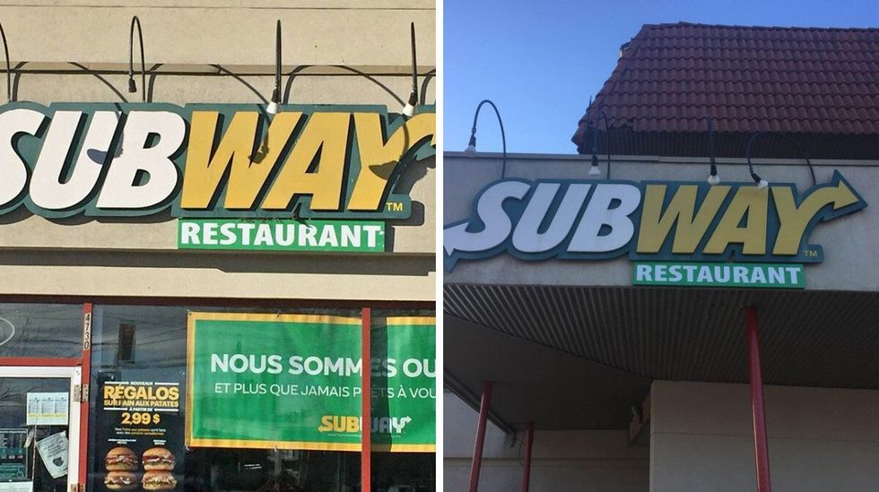 \u200bEnseignes du Subway.