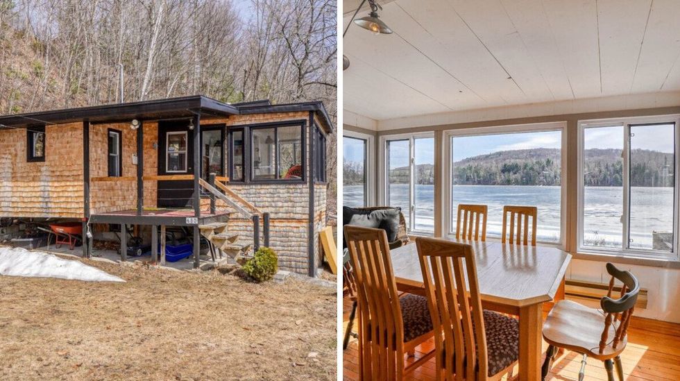 \u200bFa\u00e7ade ext\u00e9rieure. Droite : Coin-repas.