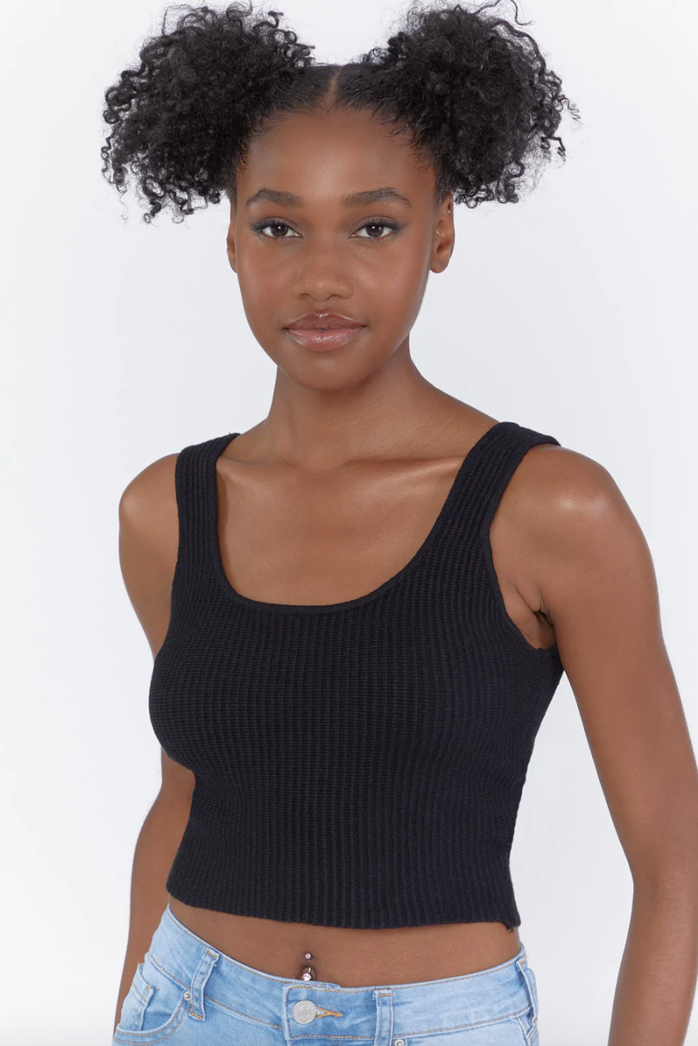 \u200bForever 21 Ribbed Sweater-Knit Crop Top.