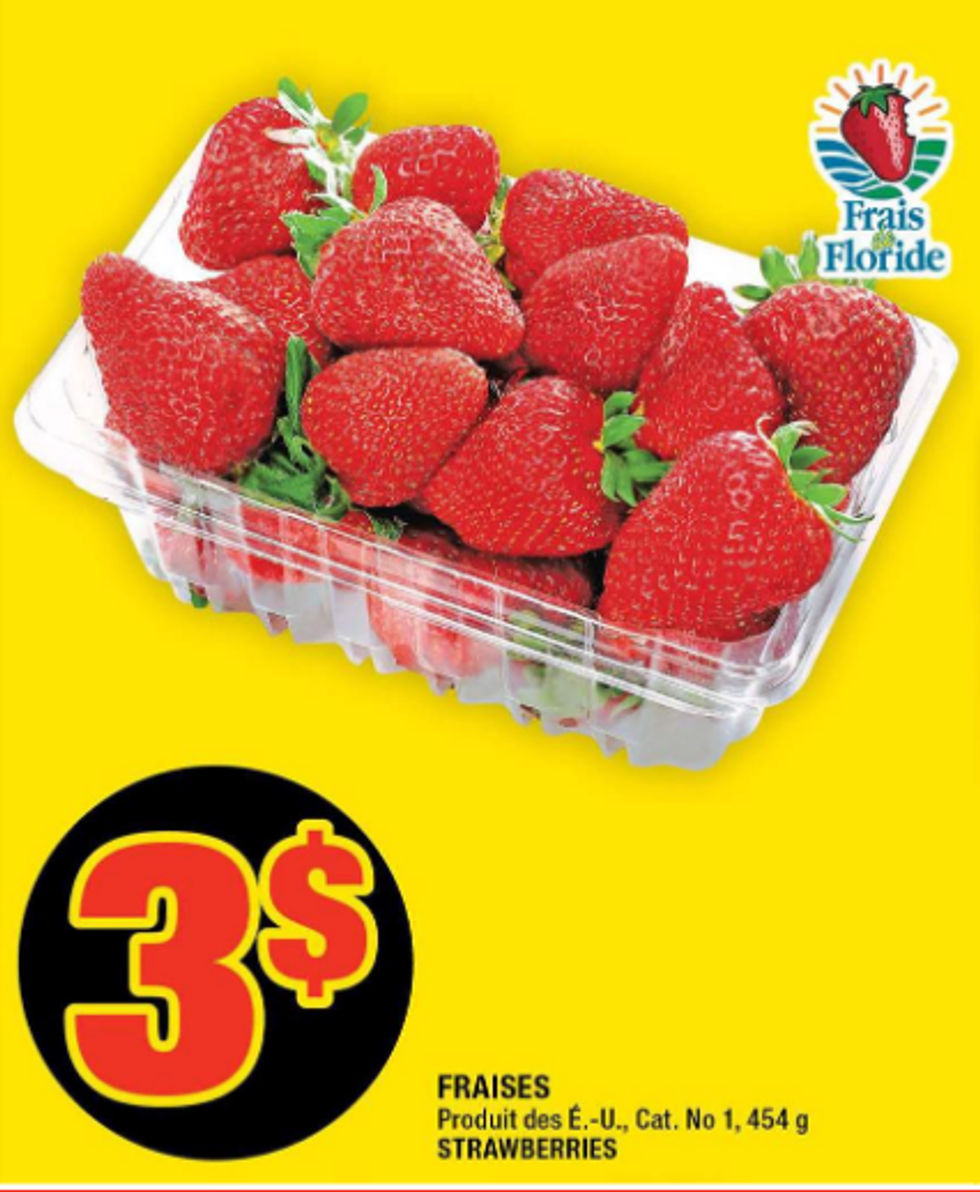 \u200bFraises, produit des \u00c9tats-Unis.