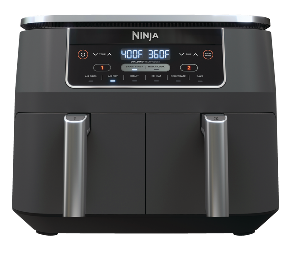 \u200bFriteuse \u00e0 air Ninja Foodi \u00e0 2 paniers, 8 pintes, 6 fonctions de cuisson.