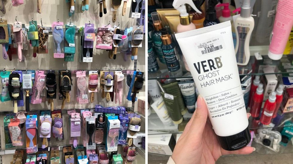 \u200bHair brushes at Winners. Right: A Verb hair mask at Winners.