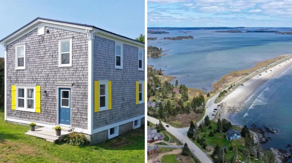 \u200bHouse for sale in Nova Scotia. Right: Crescent Beach.