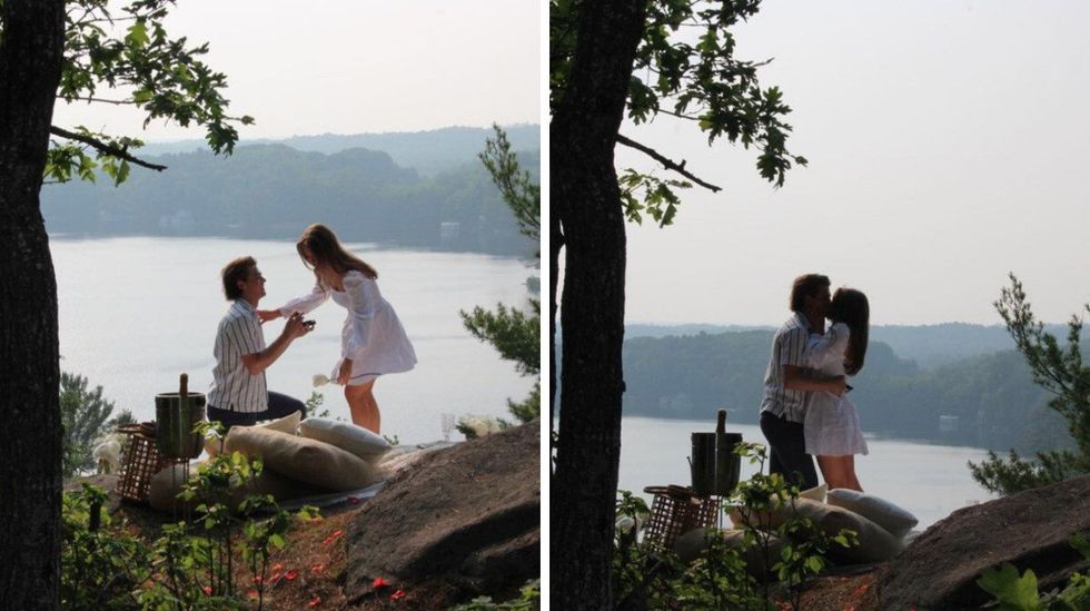 \u200bJake Evans et Emily Flat pendant leurs fian\u00e7ailles.