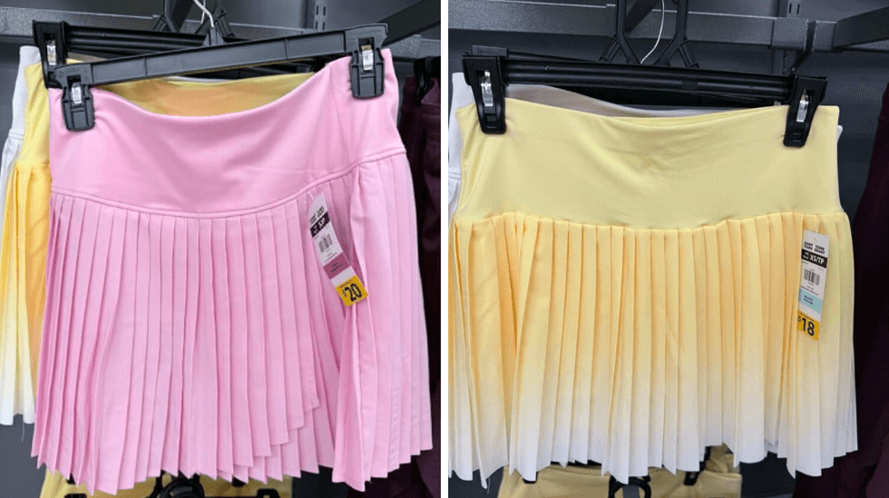 \u200bJupes de sport de style de tennis avec cuissard int\u00e9gr\u00e9 en vente au Tigre G\u00e9ant pour 20 $.
