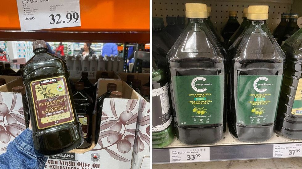 \u200bkirkland signature olive oil and sobeys compliments olive oil