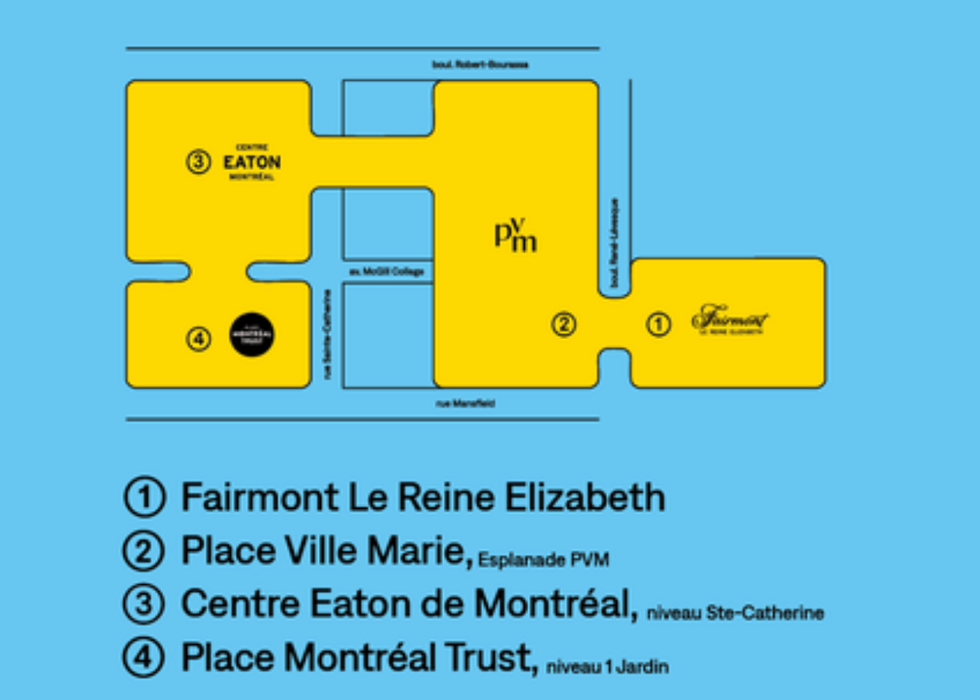 \u200bL'emplacement des sculptures.