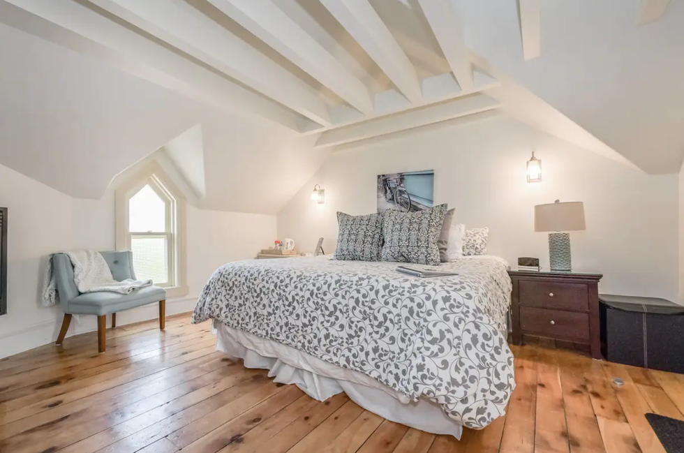 \u200bLoft with a bed.