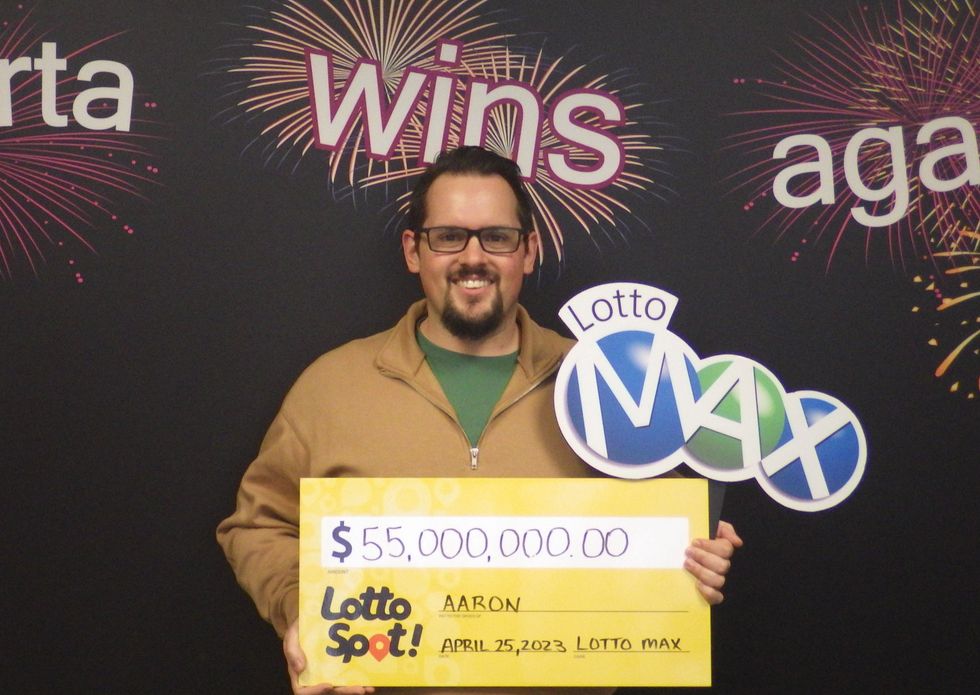 \u200bLotto Max winner Aaron Parsons.