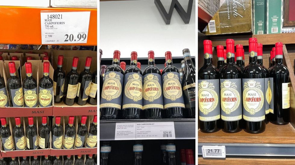 \u200bMasi campofiorin at bottles on shelves at costco, the lcbo and fortinos