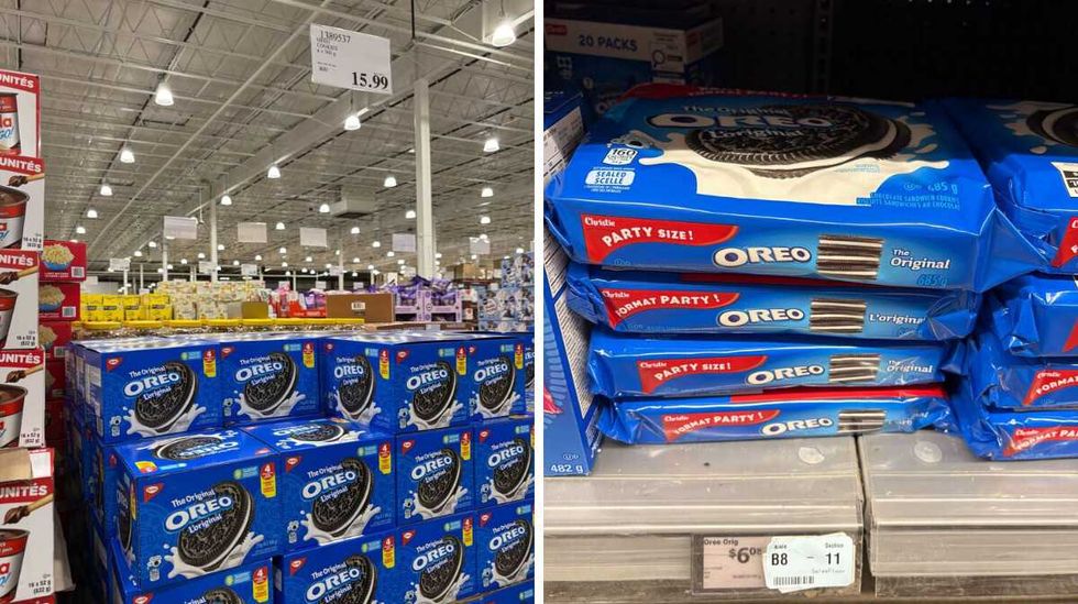 \u200bOreo cookies at Costco. Right: Oreos at Walmart.