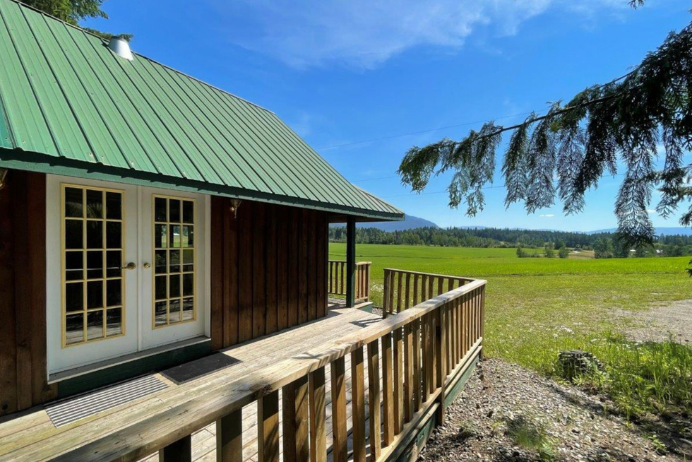 \u200bOutside of the cabin.