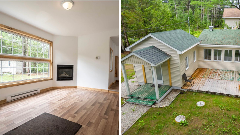 \u200bSalon. Droite : Cour de la maison.