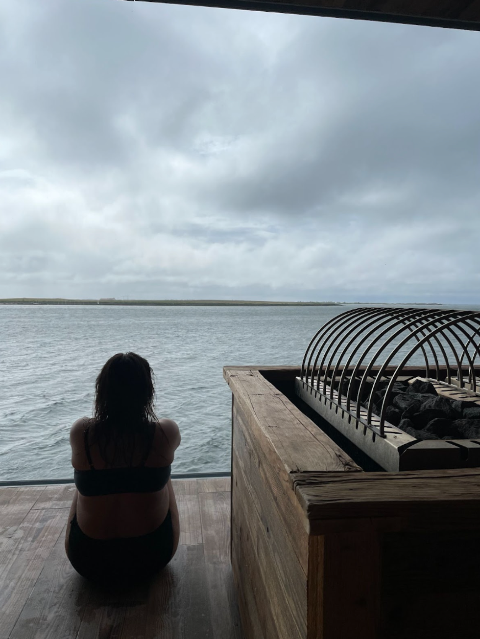 \u200bSauna room inside Sky Lagoon.