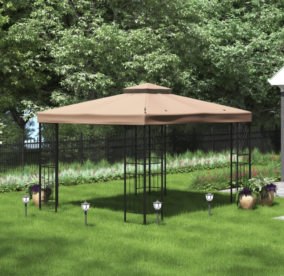 \u200bSunjoy Pavillon de jardin permanent en m\u00e9tal.