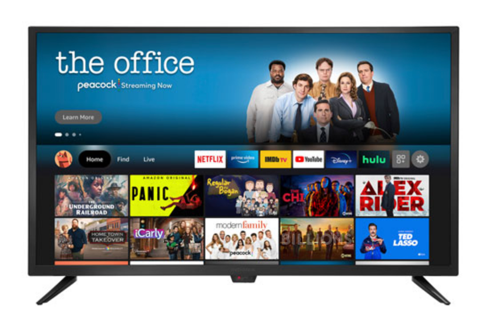 \u200bT\u00e9l\u00e9viseur intelligent Fire TV qui affiche l'\u00e9cran d'accueil.