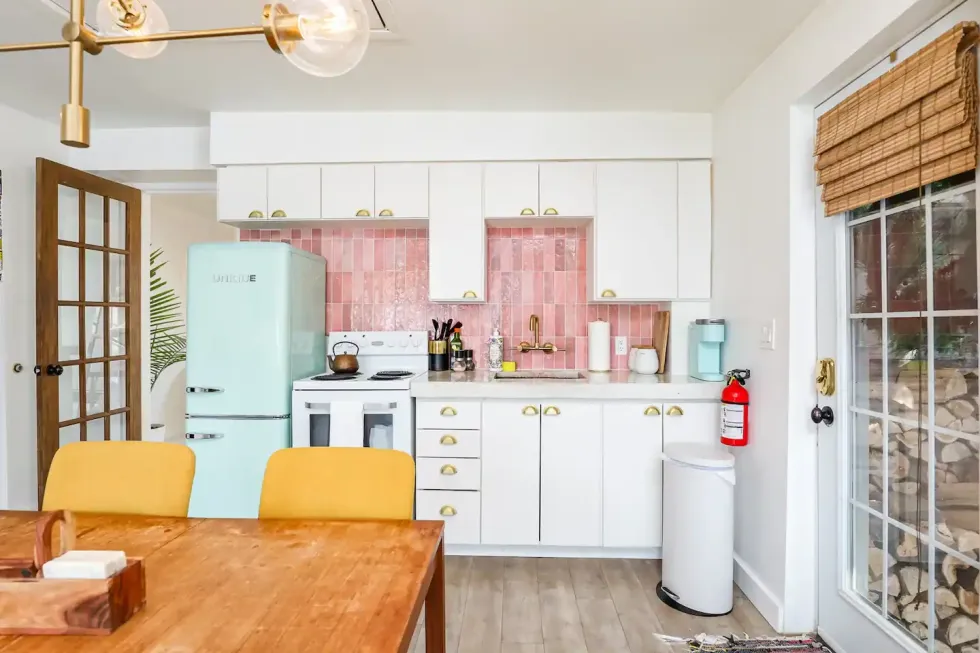 \u200bThe custom kitchen.