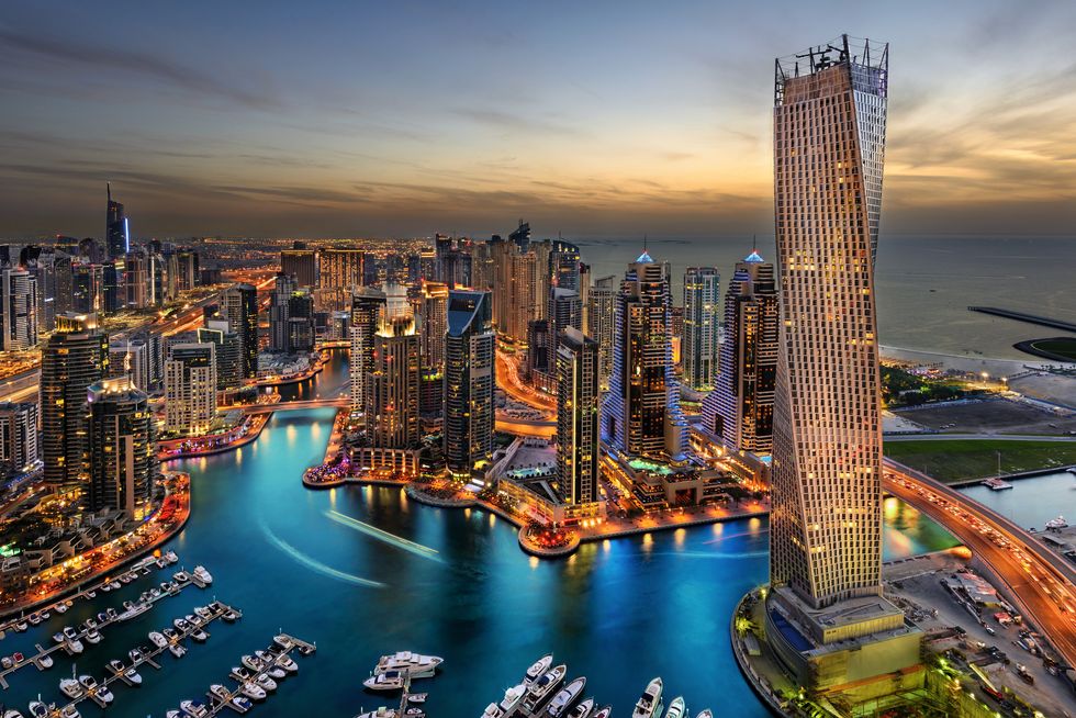 \u200bThe Dubai marina in Dubai.
