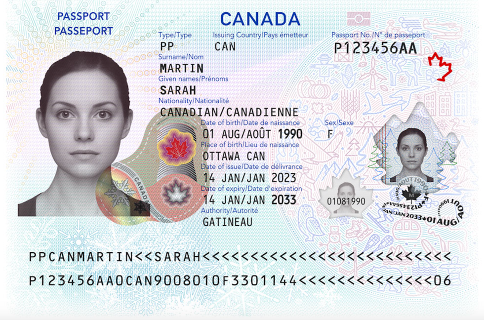 \u200bThe ID page in the new passport.