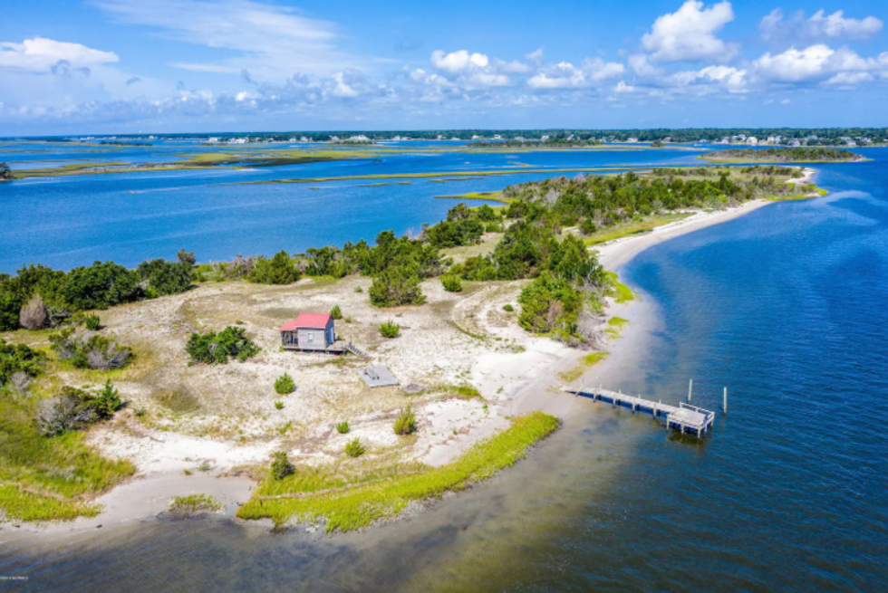 \u200bThe private island in North Carolina's Emerald Isle.