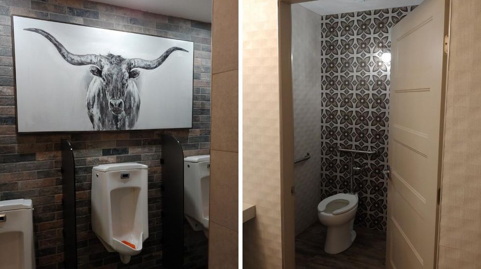 \u200bThe restroom in the Niton Junction Petro-Canada.