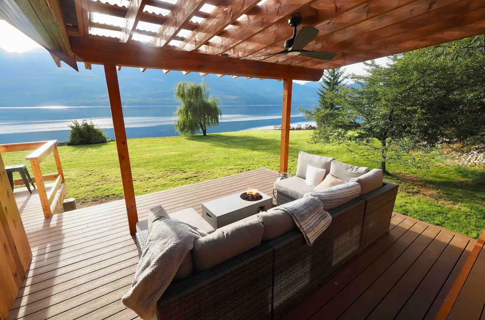 \u200bThe view of the water at the Kootenay Lake House.