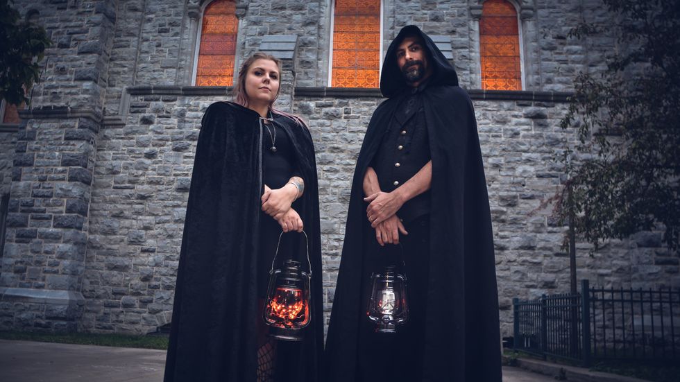 \u200bTwo Haunted Walk guides.