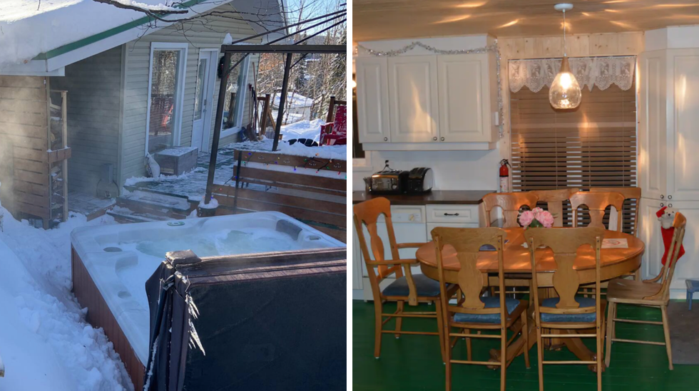 \u200bUn chalet avec spa et foyer \u00e0 Saint-Raymond, Qu\u00e9bec.