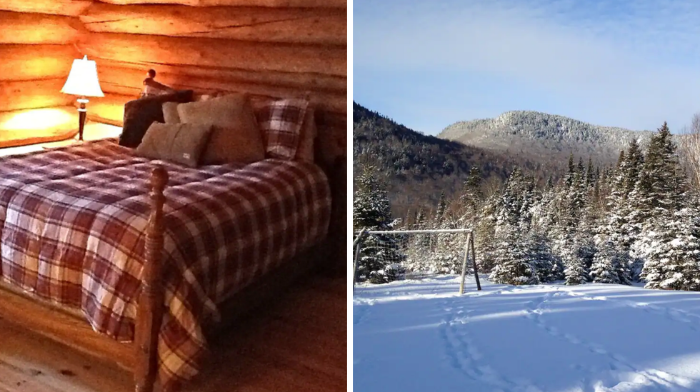 \u200bUne maison en rondin \u00e0 Sainte-Brigitte-de-Laval, Qu\u00e9bec.