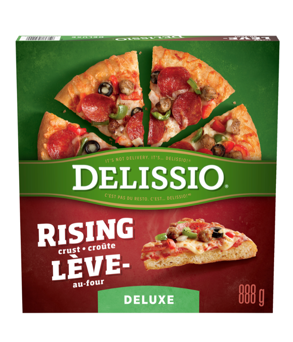 \u200bUne pizza deluxe de la marque Delissio.