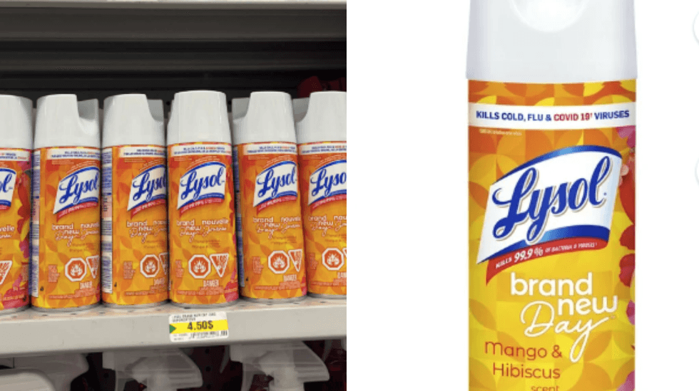 \u200bVaporisateurs d\u00e9sinfectant Lysol.
