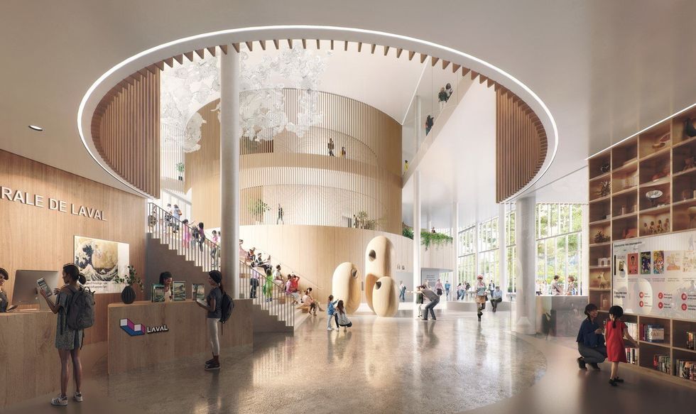 \u200bVisuel de la future biblioth\u00e8que centrale de Laval.