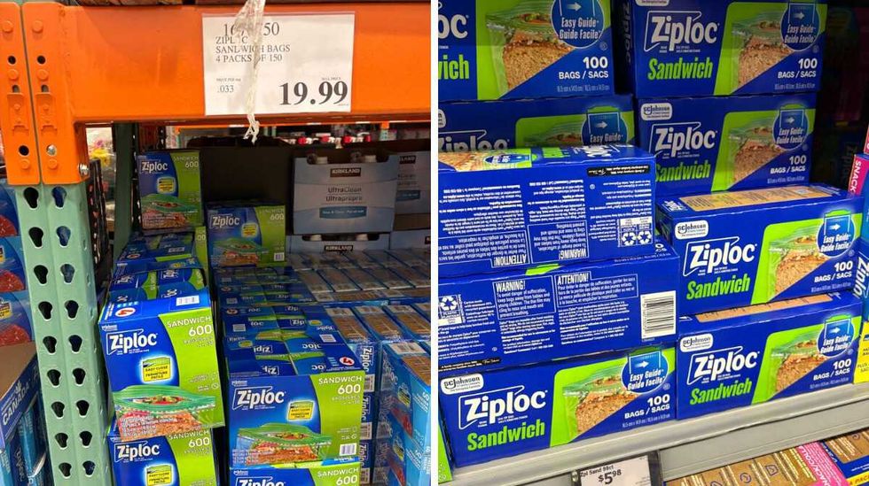 \u200bZiploc bags at Costco. Right: Ziploc bags at Walmart.