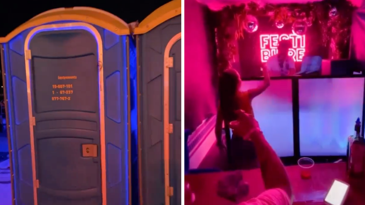 Un bar secret dans une « toilette chimique ».