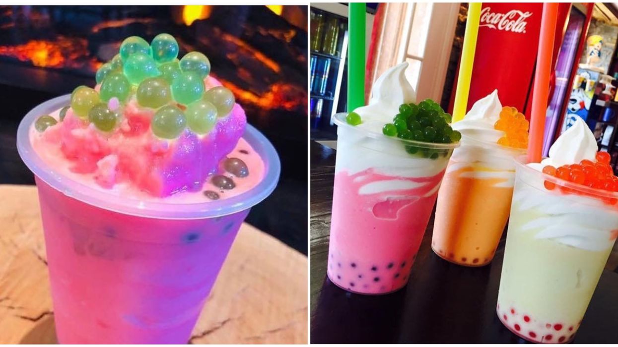Un bubble tea sur crème glacée est offert à La Pomme En Cage à Québec