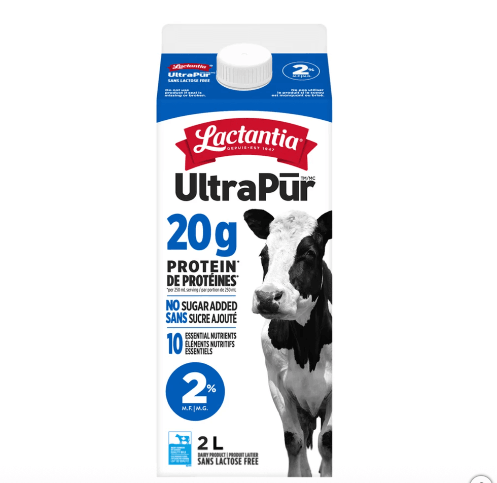 Un carton de lait Lactantia Ultrapur.
