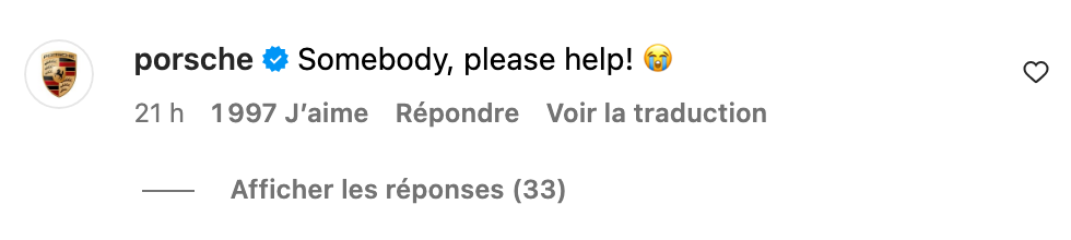 Un commentaire Instagram