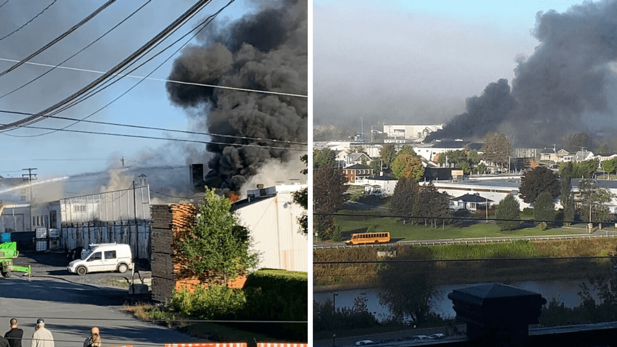 Un incendie ravage une usine à Beauceville et les habitants doivent fermer leurs fenêtres