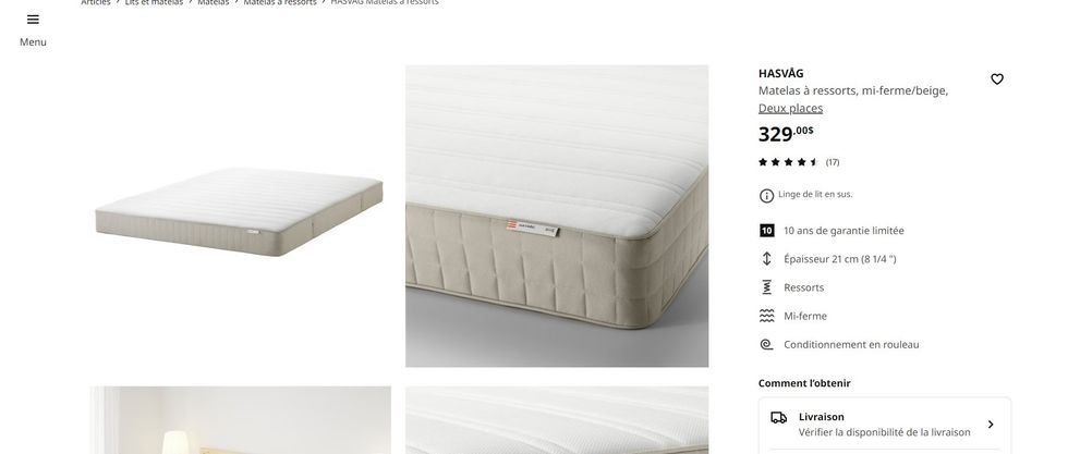 Un matelas du IKEA.