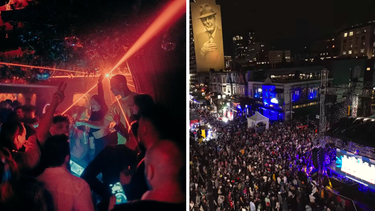 Un party au Soubois. Droite : La rue Crescent lors des festivité de la F1.