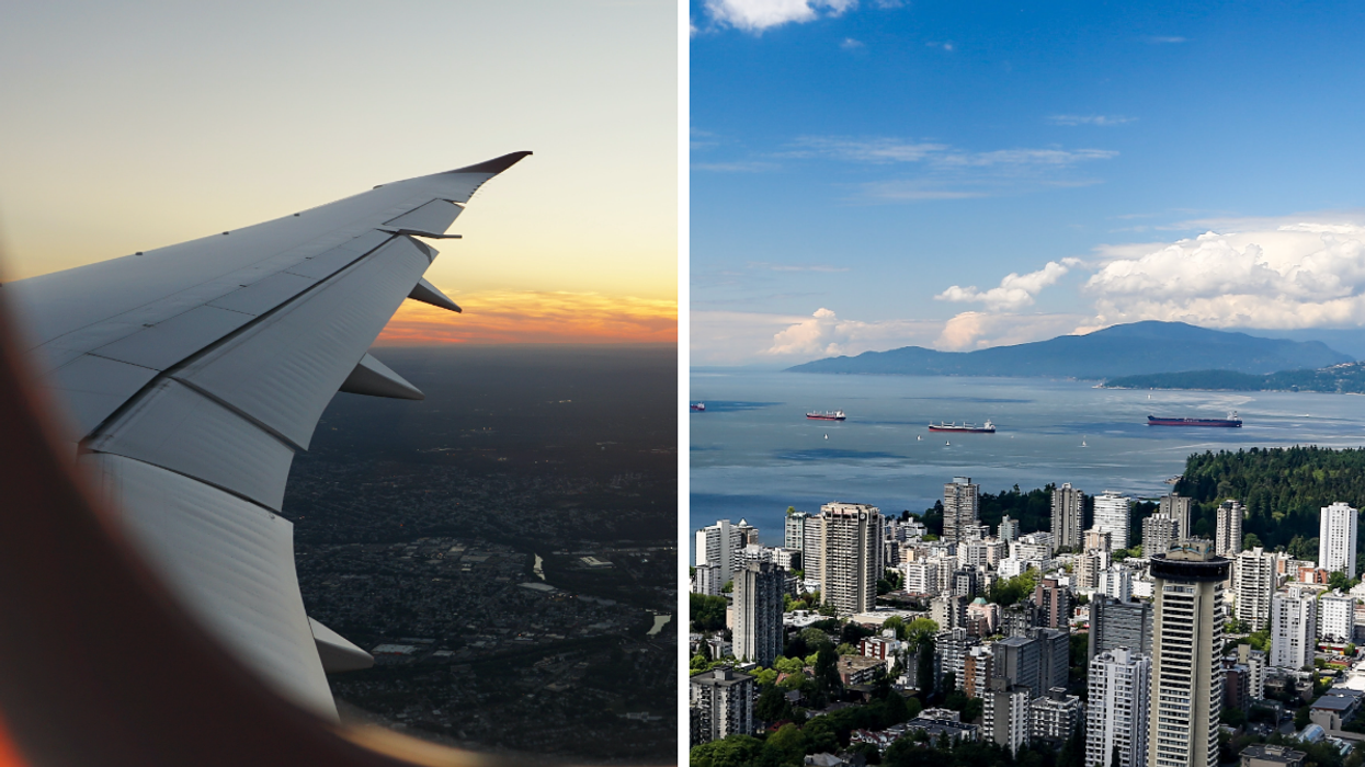 Un vol. Droite : Vancouver.