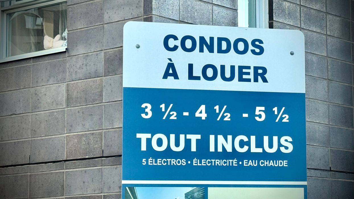 Une affiche À louer.