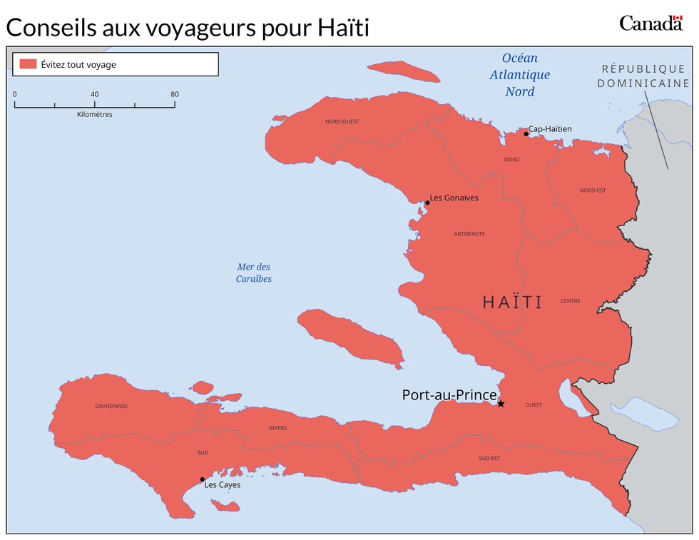 Une carte de Ha\u00efti.