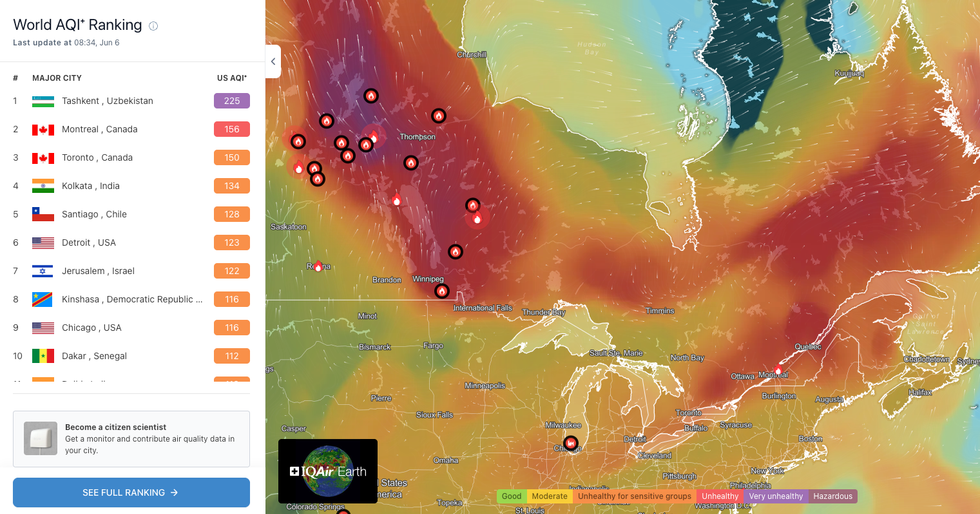 Une carte du Canada.