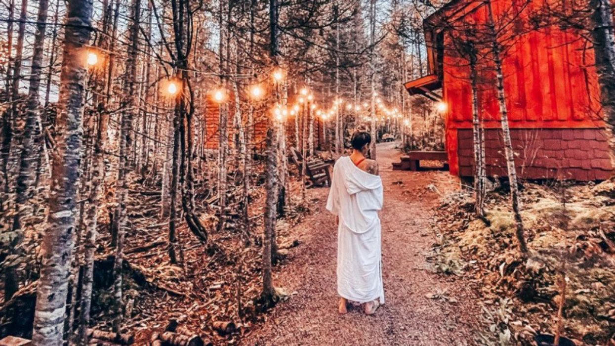 Une cliente à l'Éternal Spa au parc national des Monts-Valin, au Saguenay-Lac-Saint-Jean.
