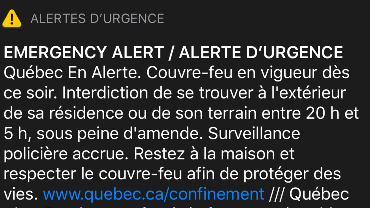 Une faute de français dans le message d'alerte du gouvernement fait réagir au Québec