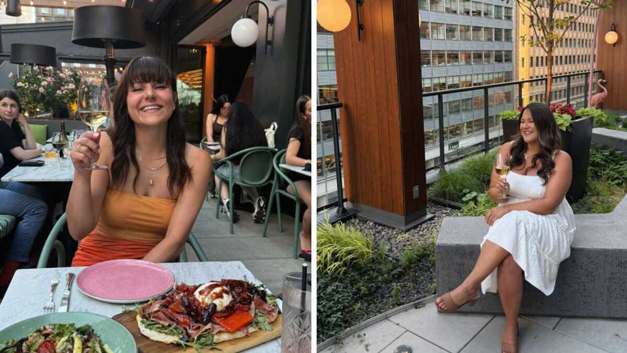 Une femme sur la terrasse du Muze Lounge & Terrasse. Droite : Izabelle Bee au Muze Lounge & Terrasse.