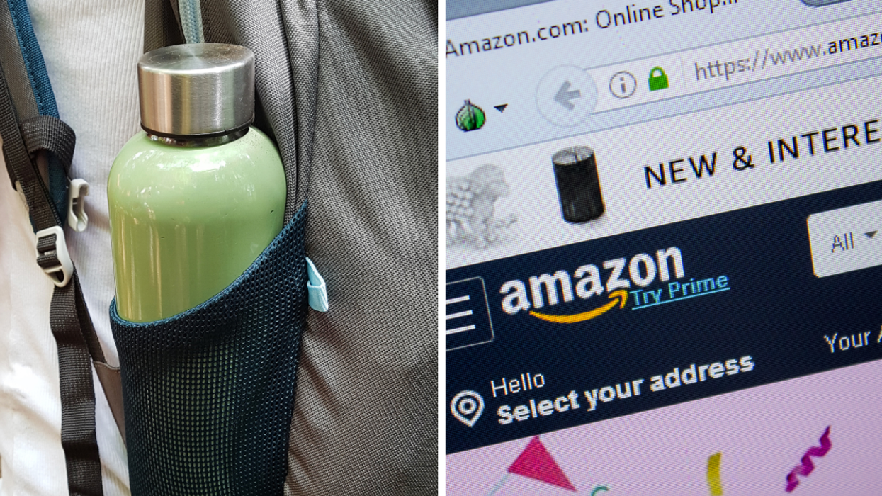 Une gourde réutilisable. Droite : Amazon.