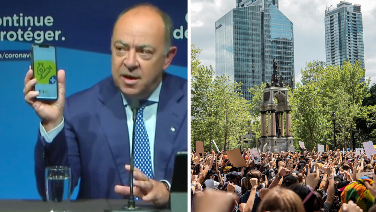 Une manifestation contre le passeport vaccinal à Montréal